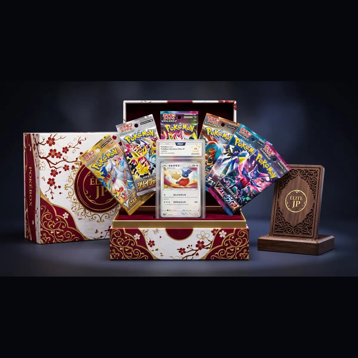 Box Élite JP PokéBox Mystère - Deux cartes Pokémon gradées japonaises et boosters import Japon