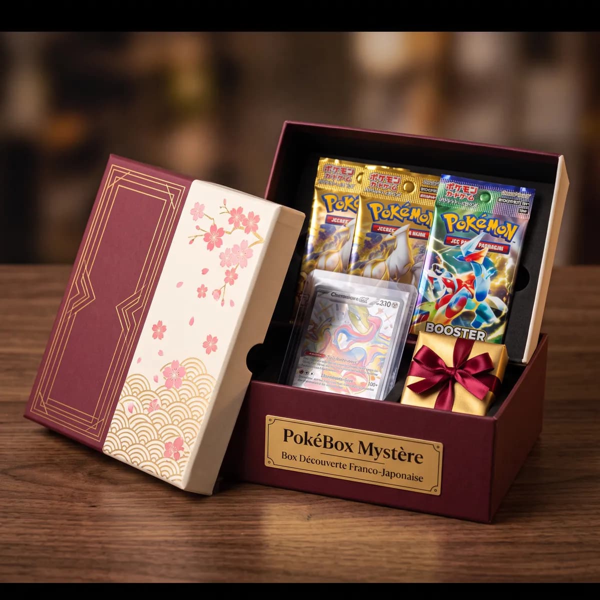 Box Découverte Franco-Japonaise PokéBox Mystère - Boosters Pokémon FR et JP avec carte Ultra-Rare