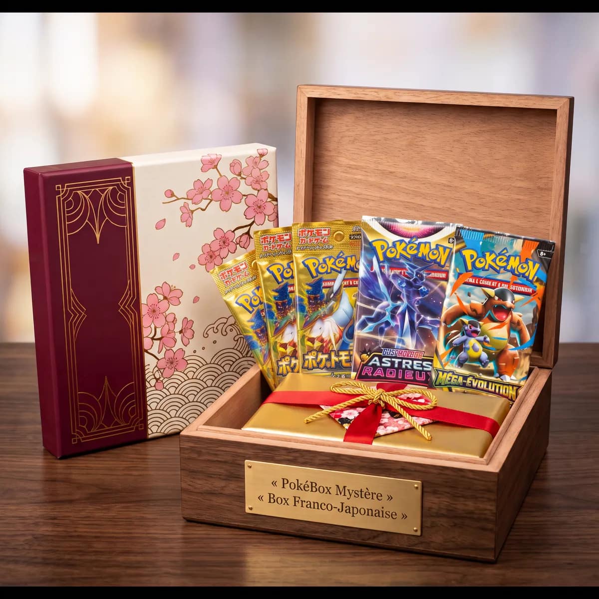 Box Mystère Franco-Japonaise PokéBox Mystère - Cinq boosters Pokémon français et japonais scellés